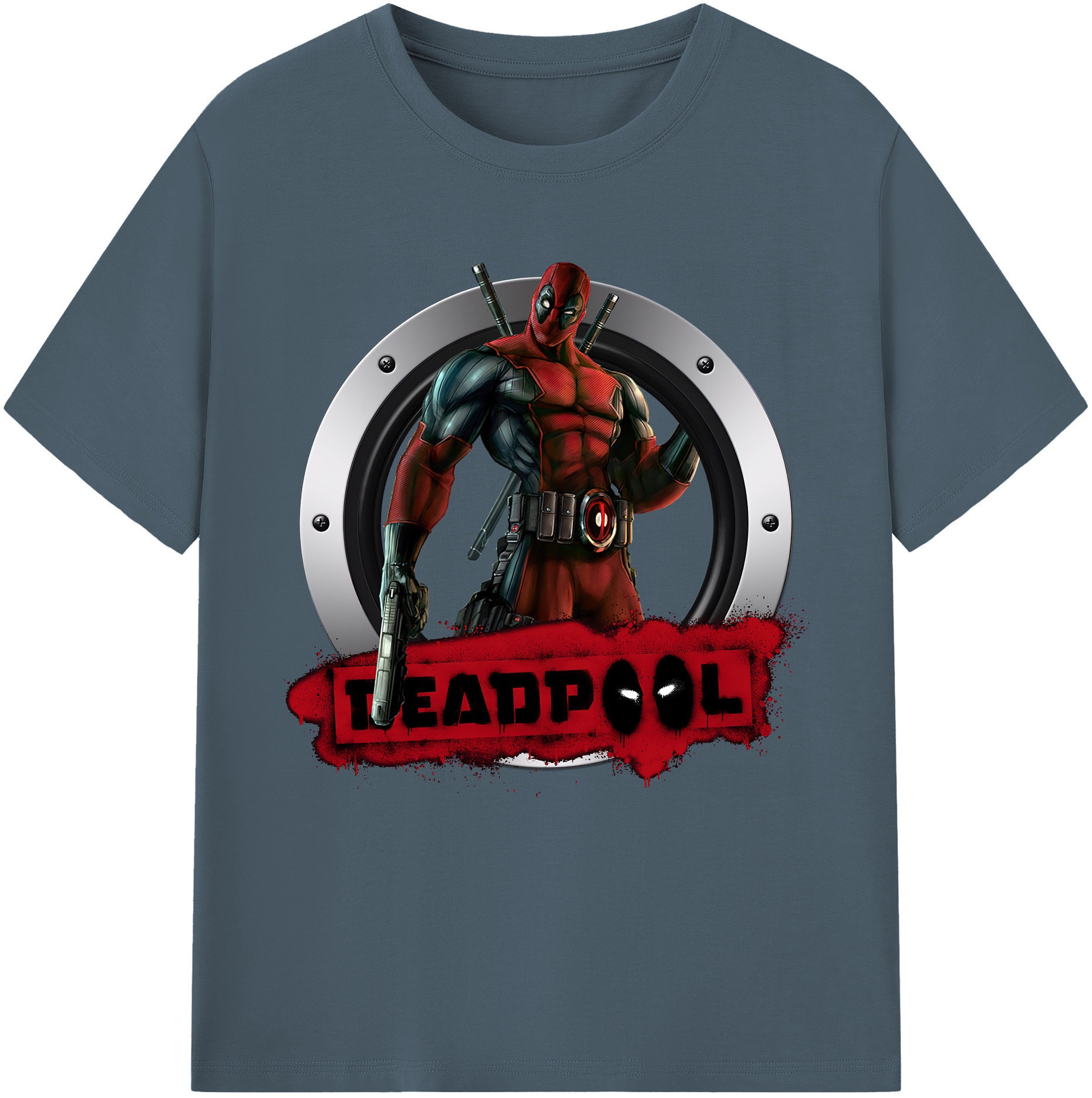 （画像用） Deadpool デッドプール 綿100％半袖Tシャツ（フロントプリント）